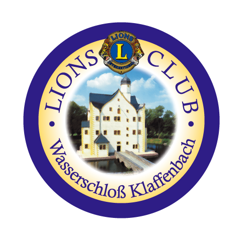 Logo des Lions Club Wasserschloss Klaffenbach (Bild vom "Wasserschloß Klaffenbach" im Zentrum des Logos)
