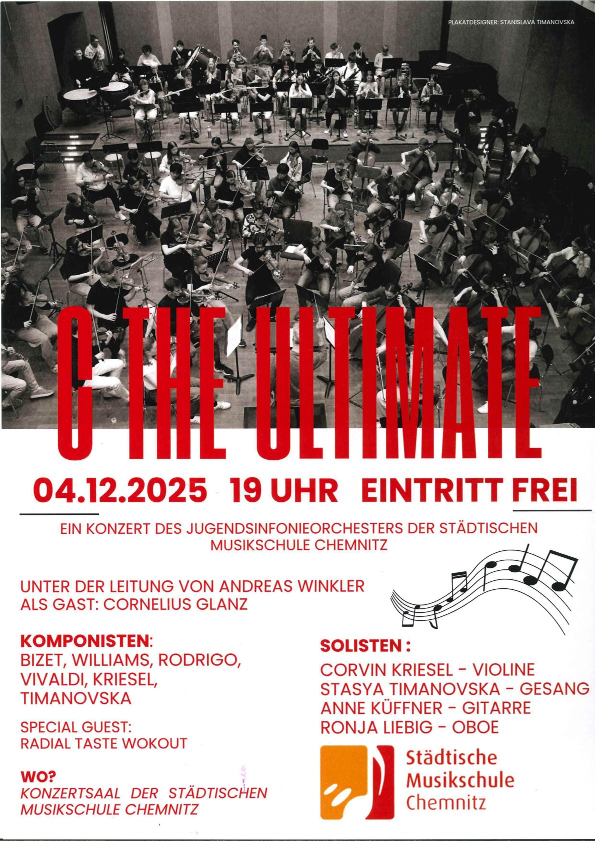 Jugendsinfonieorchester, Informationen wie im Text beschrieben